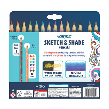 Crayola Doodle & Draw Sketch & Shade Pencil 14 Pack